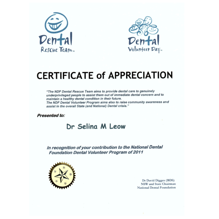 certificate - dental rescue team